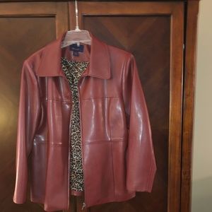 Dennis Basso Faux Leather Jacket